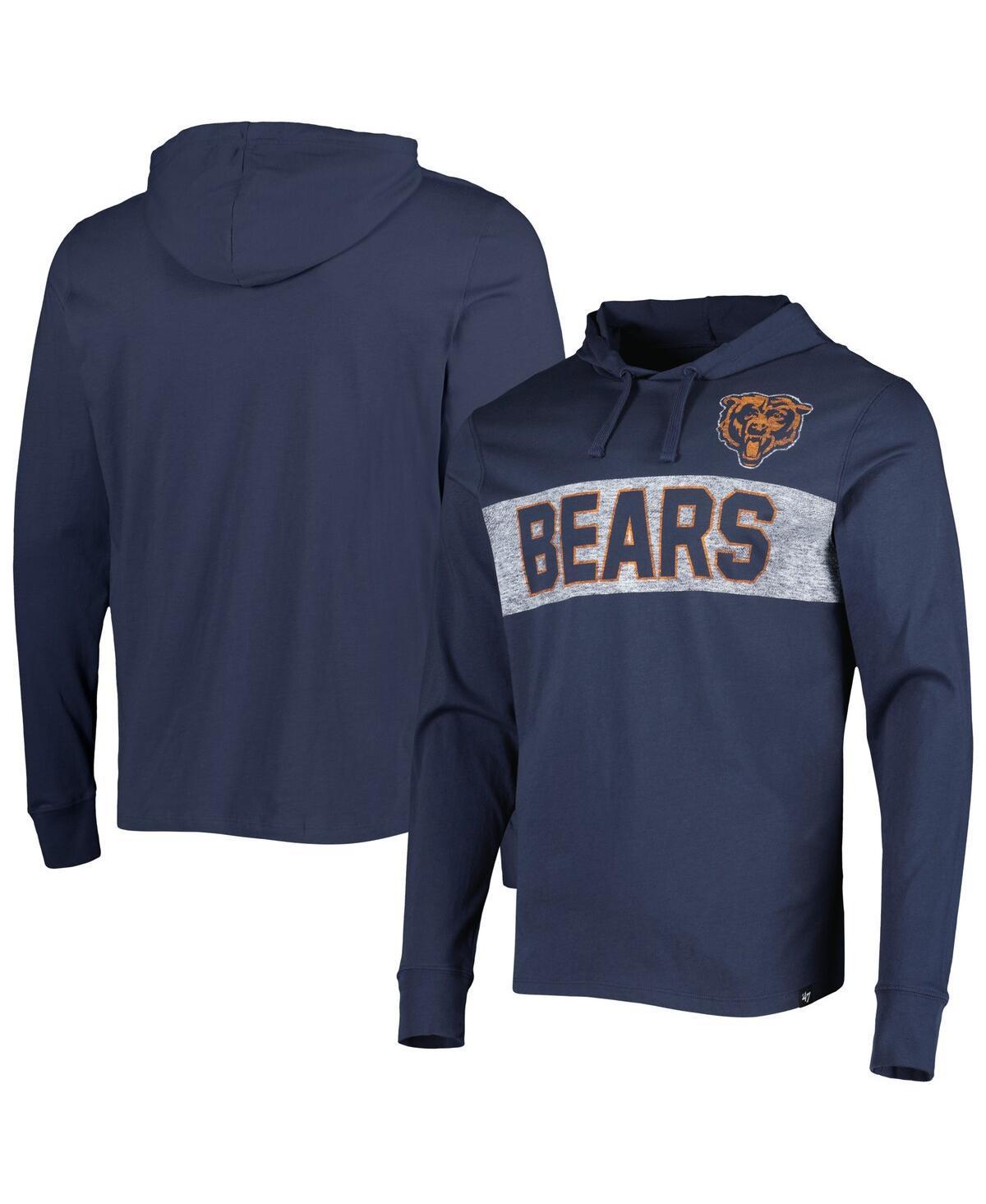 Men's '47 Navy Chicago Bears Field Franklin Hooded Long Sleeve T-Shirt Product Image