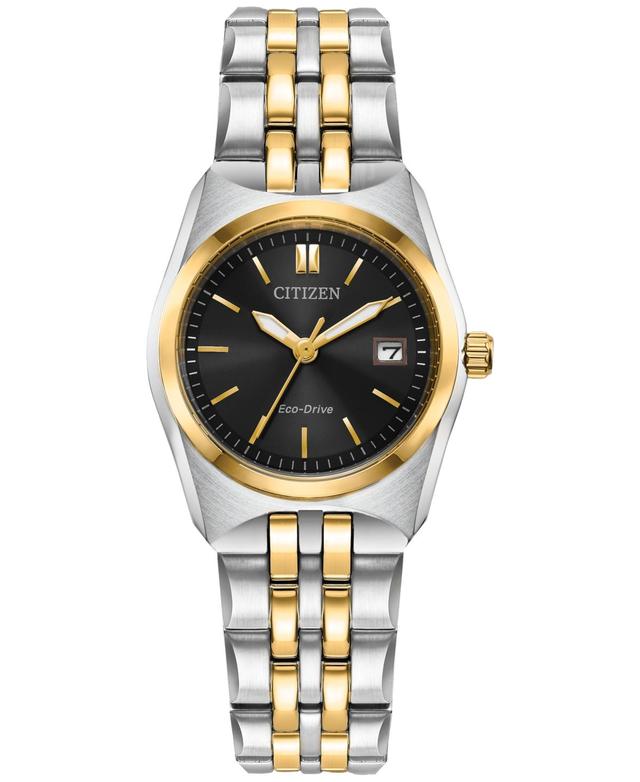 Ladies' Citizen Eco-DriveÂ® Corso Two-Tone Watch with Black Dial (Model: Ew2299-50E) Product Image