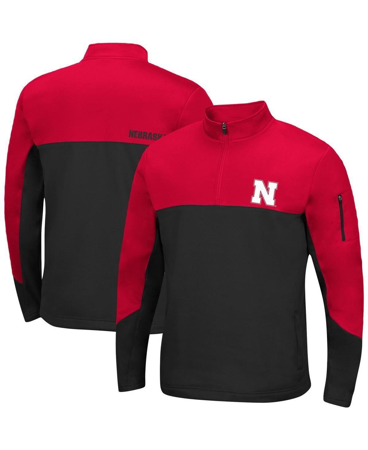 Mens Colosseum Scarlet/Black Nebraska Huskers Triple Dog Dare Quarter-Zip Jacket Product Image