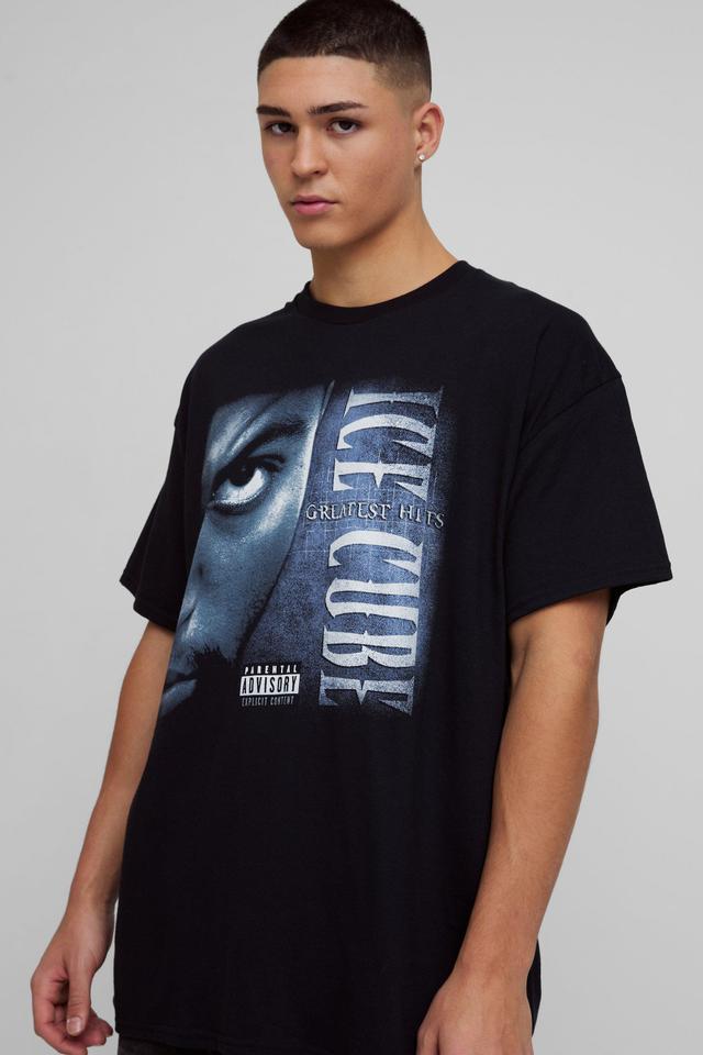 Oversized Ice Cube License Print T-Shirt | boohooMAN USA Product Image