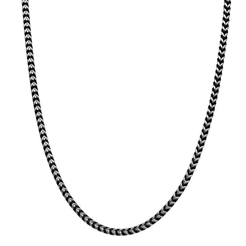 Mens LYNX Stainless Steel 4 mm Foxtail Chain Necklace Antique Product Image