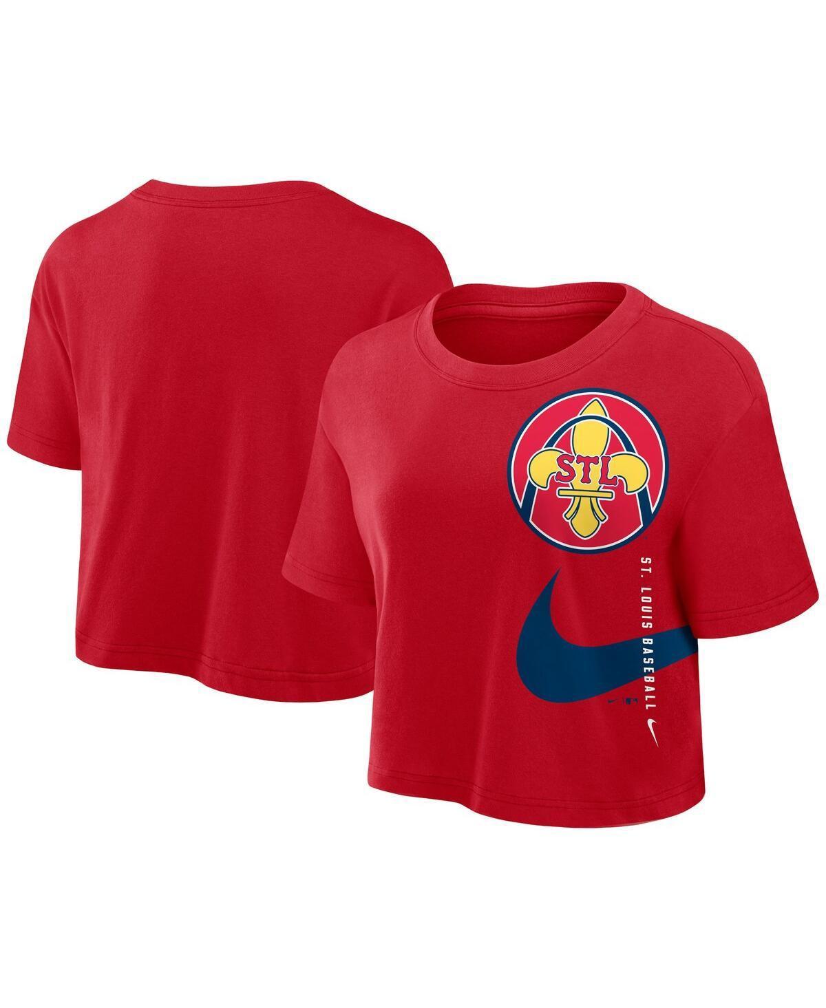 Nike Womens Red St. Louis Cardinals 2024 City Connect Performance Cropped T-Shirt Product Image