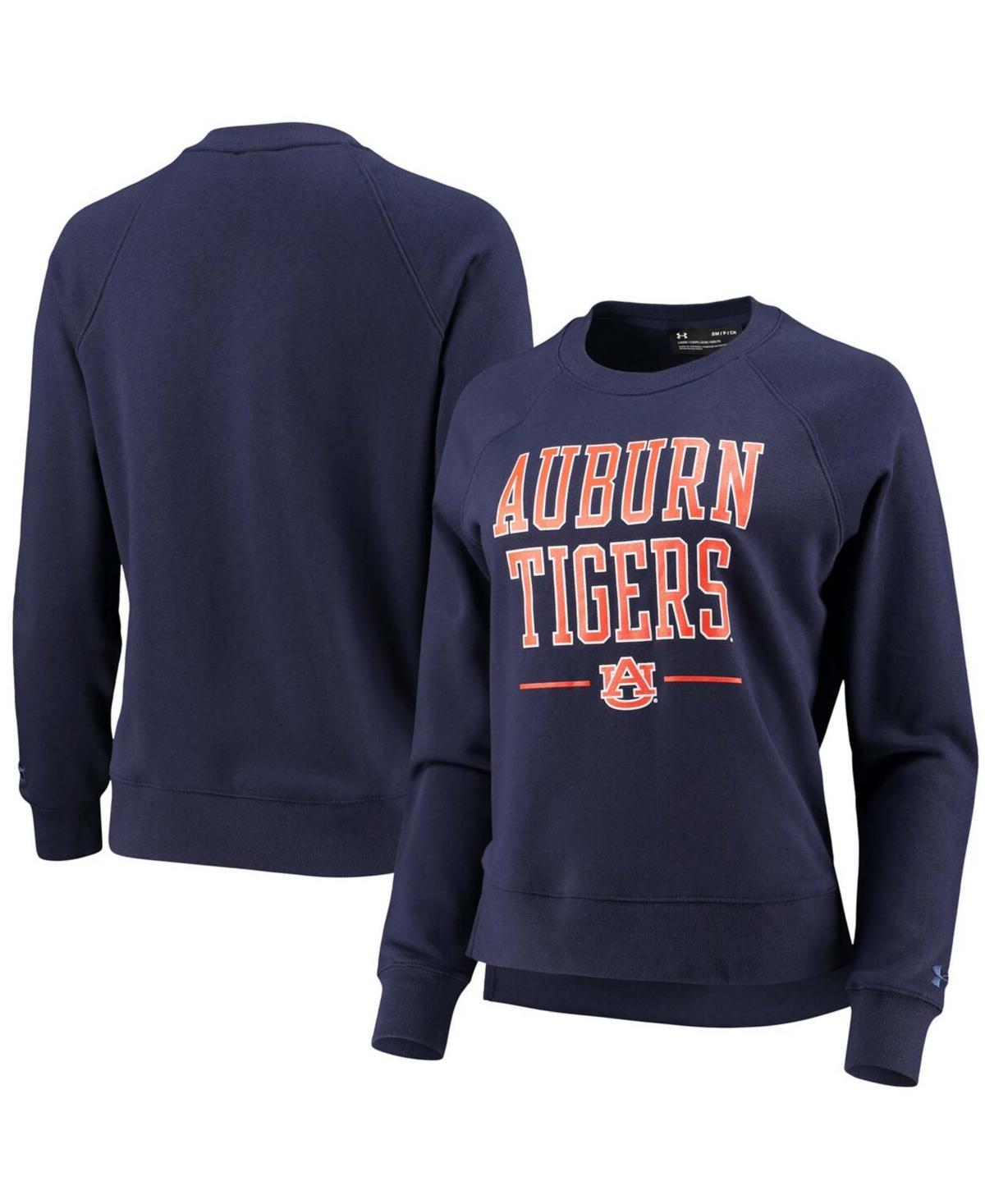 Womens Under Armour Auburn Tigers All Day Fleece Raglan Pullover Sweatshirt Blue Product Image