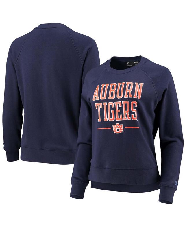 Womens Under Armour Auburn Tigers All Day Fleece Raglan Pullover Sweatshirt Blue Product Image