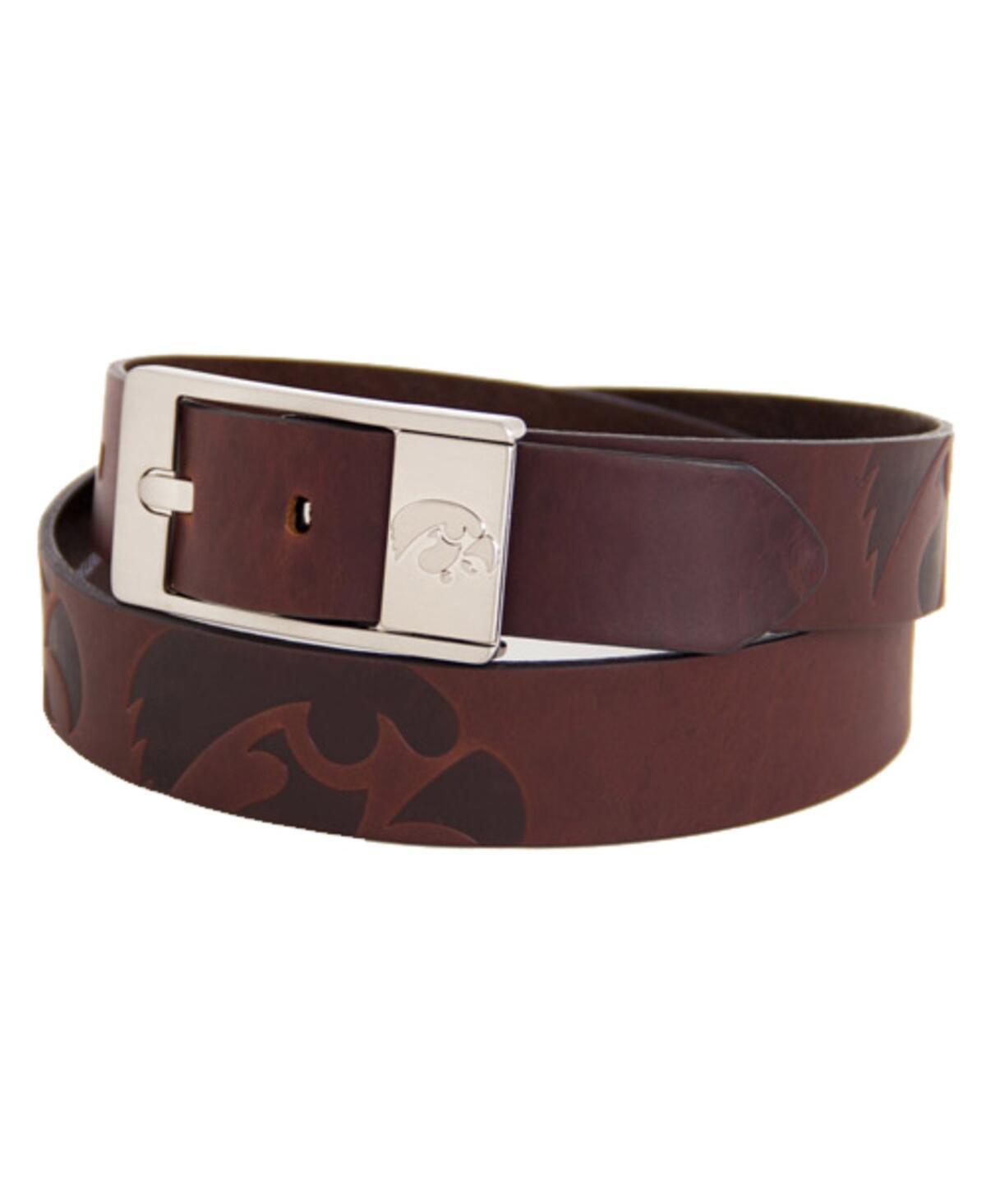 Mens Iowa Hawkeyes Brandish Leather Belt Brown Product Image