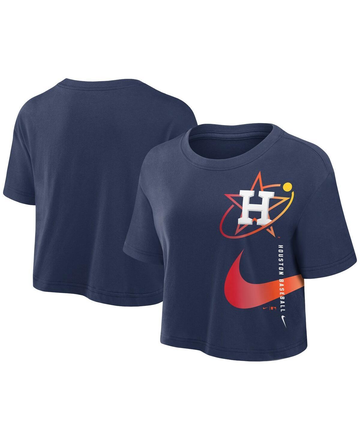 Womens Nike Houston Astros City Connect Performance Cropped T-Shirt Blue Product Image