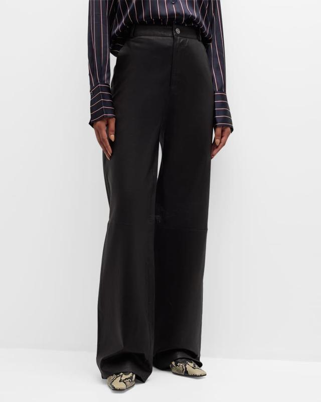 Relaxed Leather Trousers Product Image