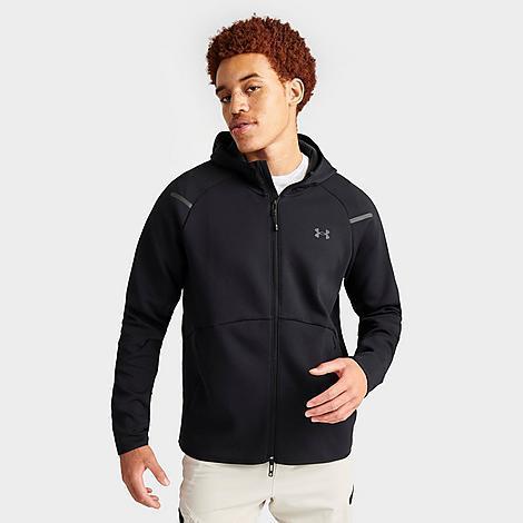 Under Armour Mens Under Armour Unstoppable Fleece Full-Zip Hoodie - Mens Black/Black Product Image