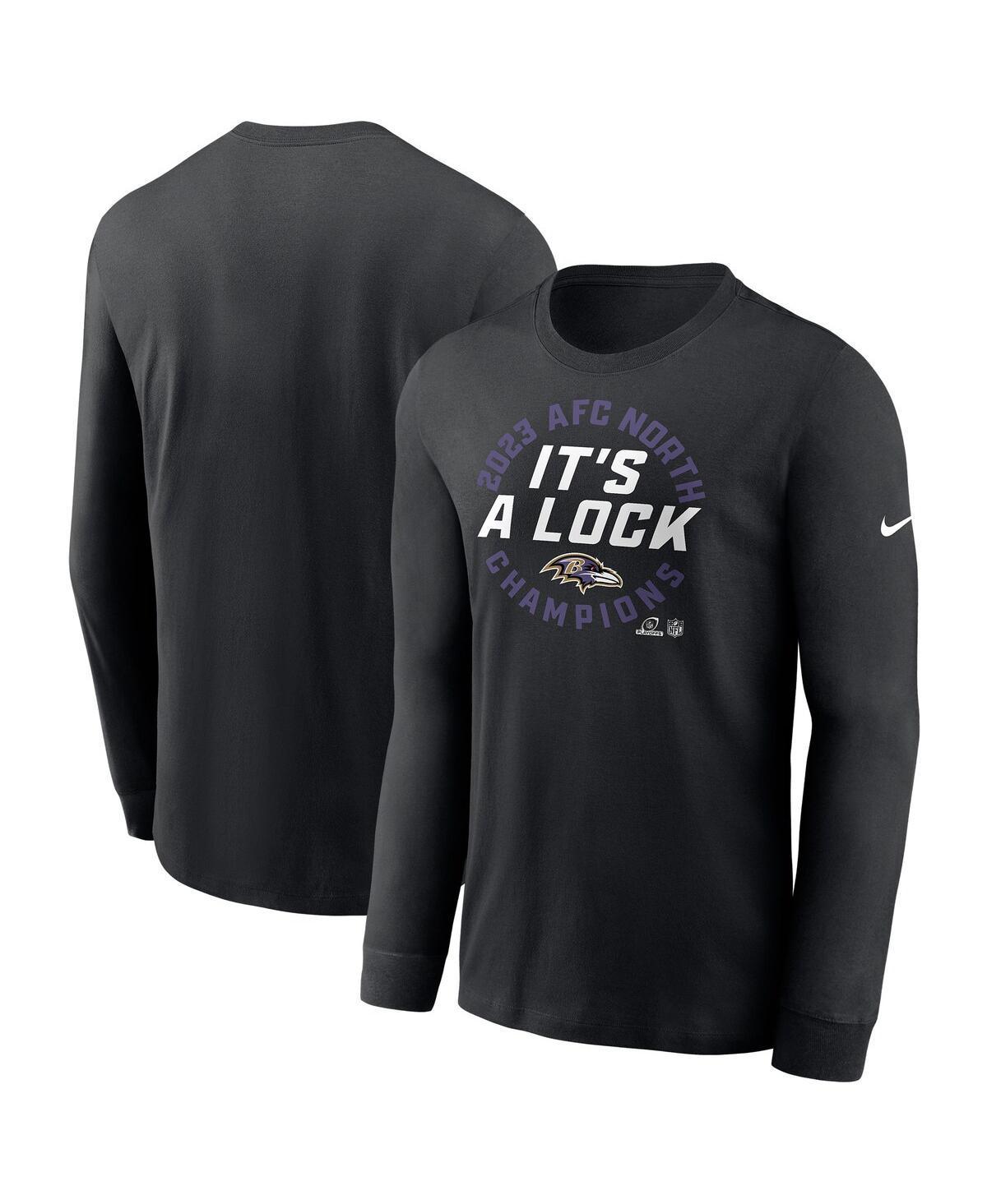 Mens Nike Black Baltimore Ravens 2023 Afc North Division Champions Locker Room Trophy Collection Long Sleeve T-shirt Product Image