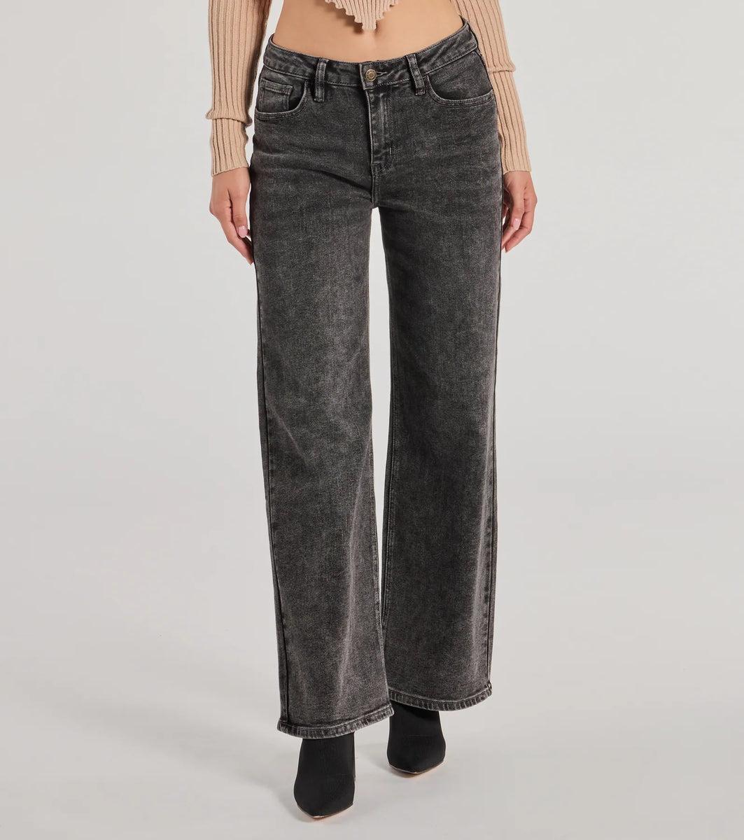 Chic Wonder Mid-Rise Wide-Leg Denim Jeans product image