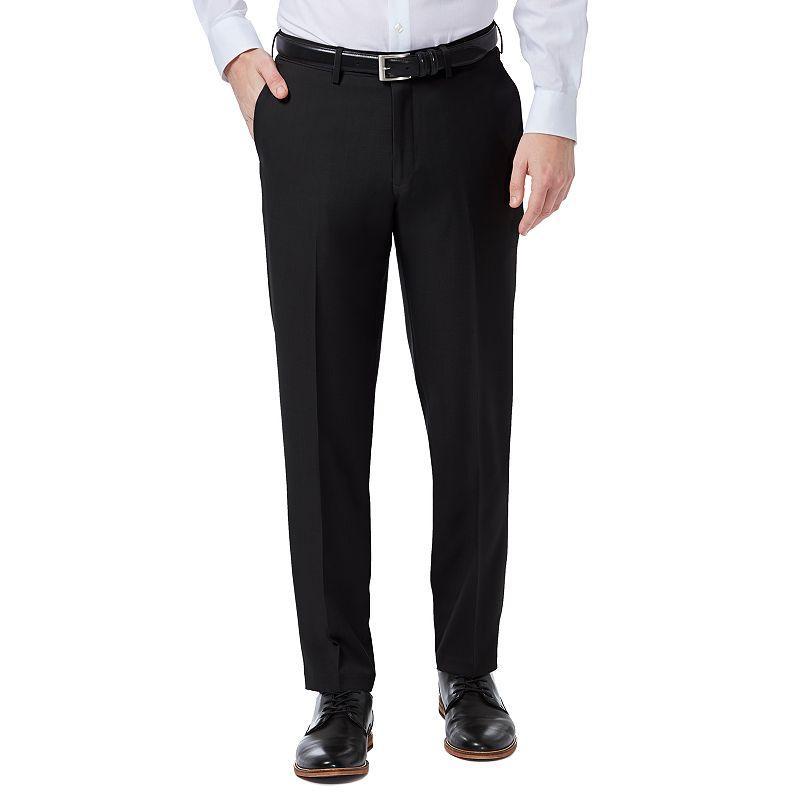 Mens Haggar Premium Comfort Flex-Waist Slim-Fit Stretch Flat-Front Dress Pants, Mens Beig/Green Product Image