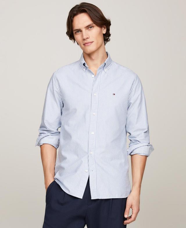 Tommy Hilfiger Mens Regular-Fit Striped Heritage Oxford Long-Sleeve Shirt Product Image