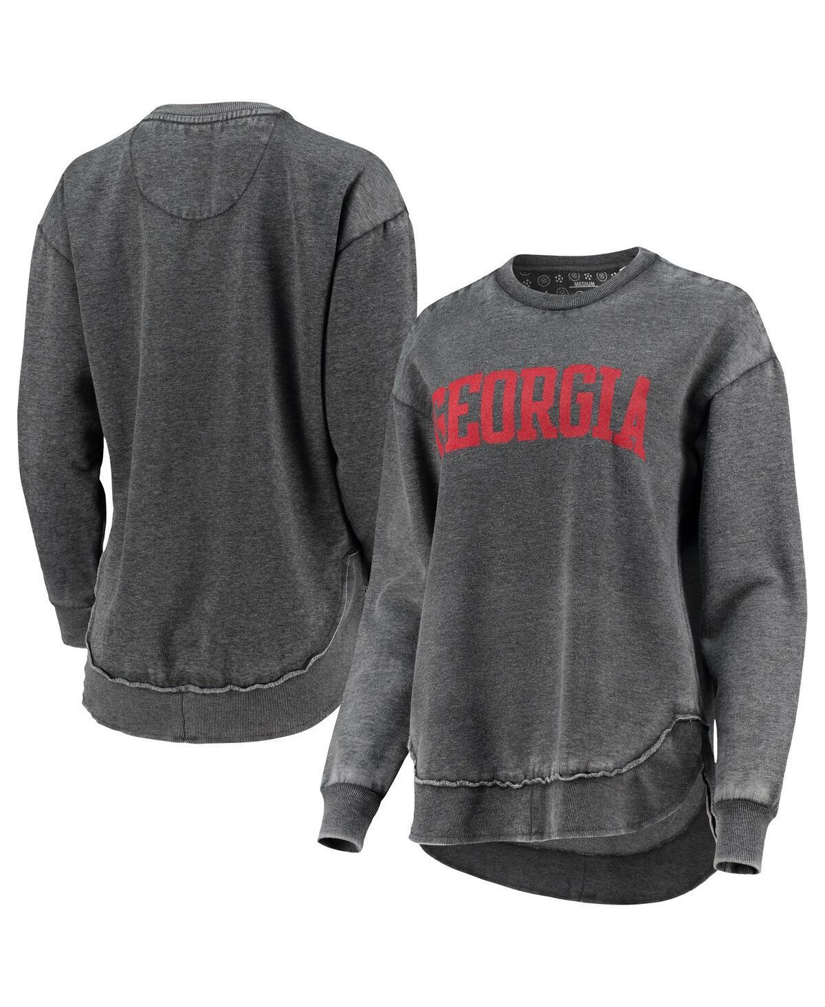 Womens Pressbox Georgia Bulldogs Vintage Wash Pullover Sweatshirt Product Image