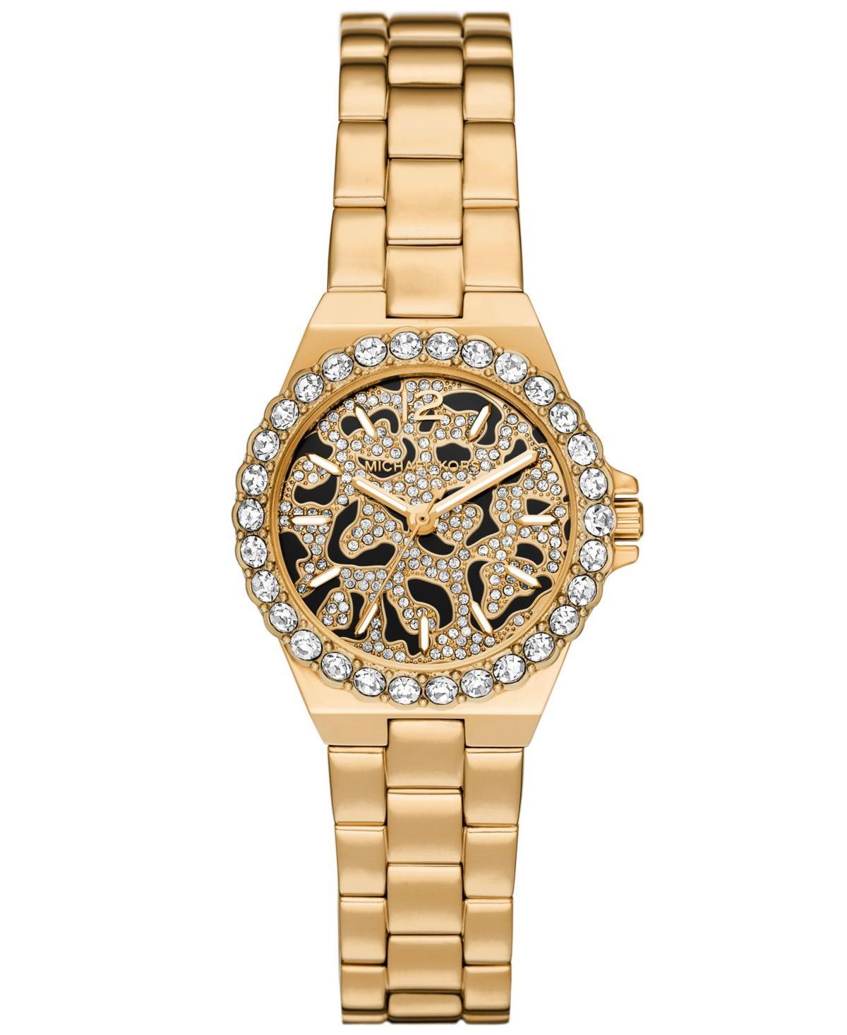 Michael Kors Womens Lennox Quartz Three-Hand Gold-Tone Stainless Steel Watch 30mm Product Image