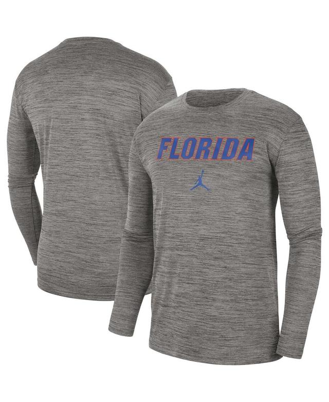 Mens Jordan Heather Gray Florida Gators Team Velocity Performance Long Sleeve T-shirt Product Image