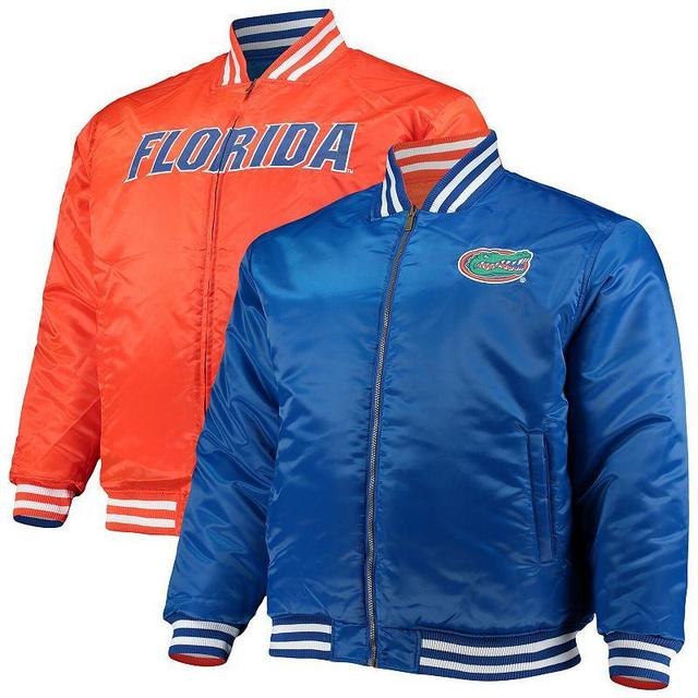 Mens Royal/Orange Florida Gators Big & Tall Reversible Satin Full-Zip Jacket Product Image