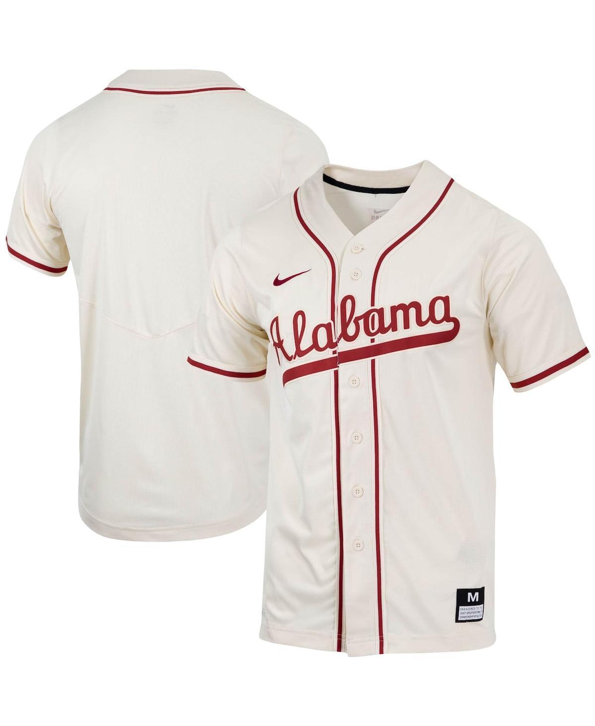 Mens Nike Natural Alabama Crimson Tide Replica Full-Button Baseball Jersey Beige Product Image