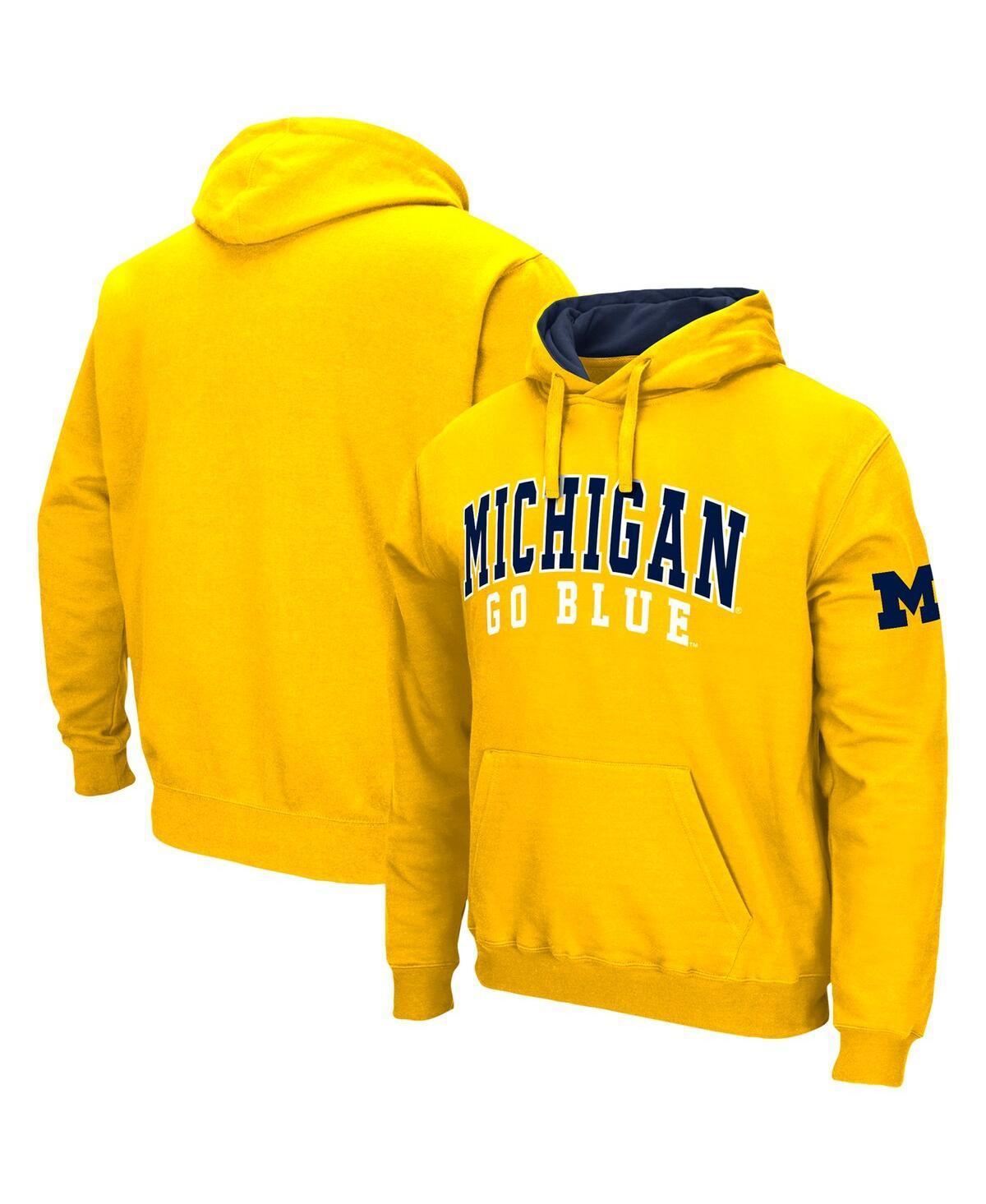 Mens Colosseum Maize Michigan Wolverines Double Arch Pullover Hoodie Product Image