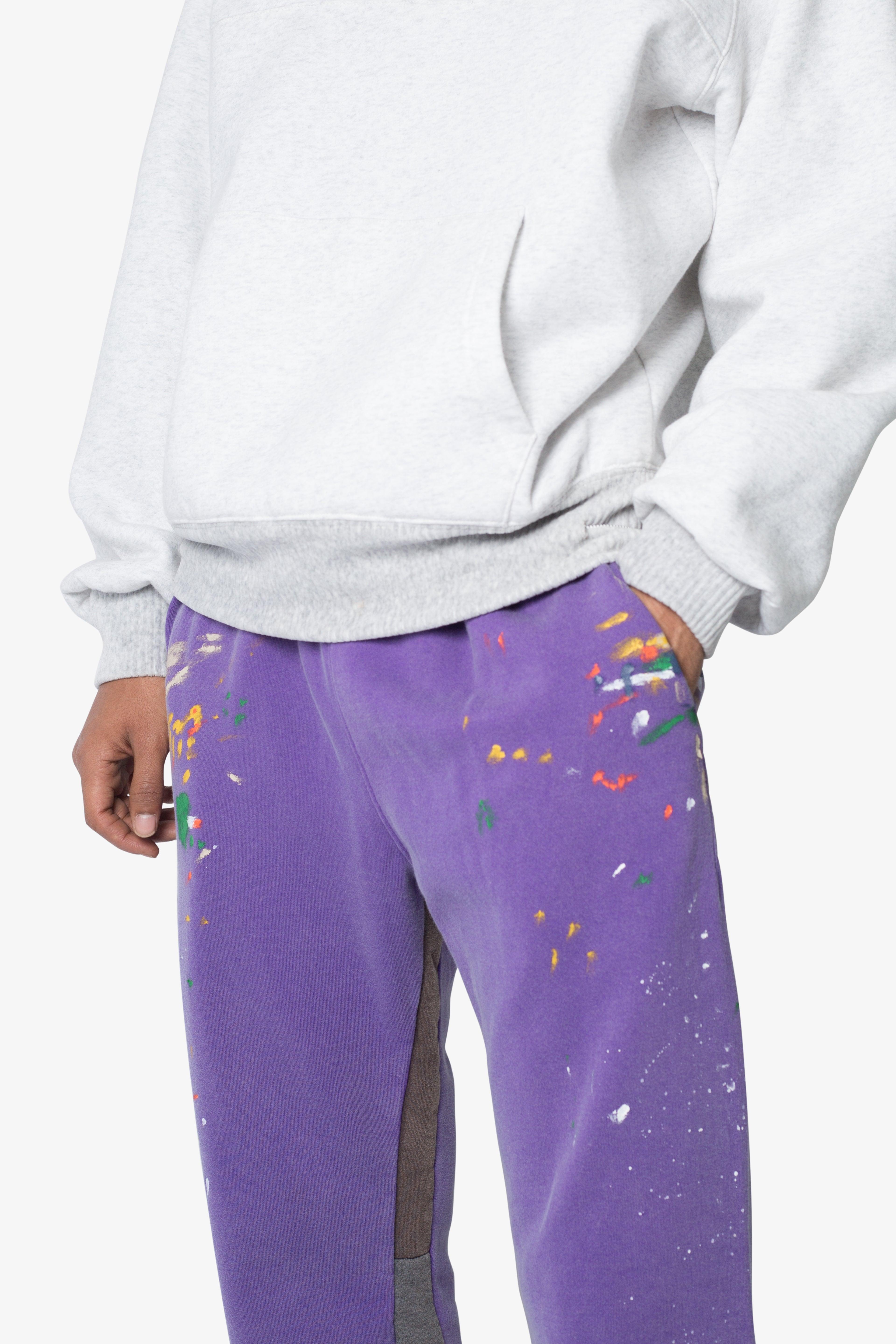 Contrast Bootcut Sweatpants - Purple Product Image