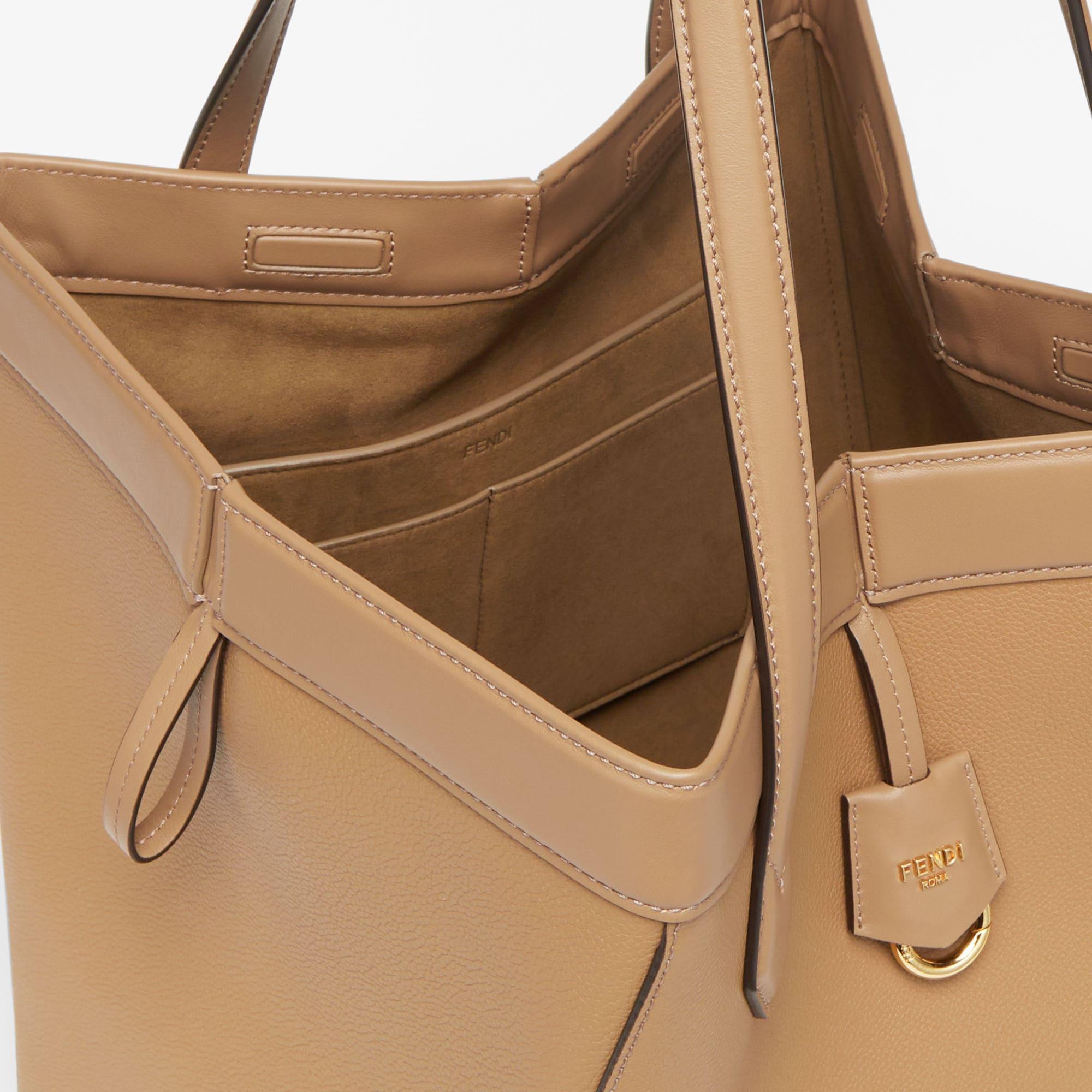 Fendi Origami LargeSand-colored leather bag that can be transformed Product Image