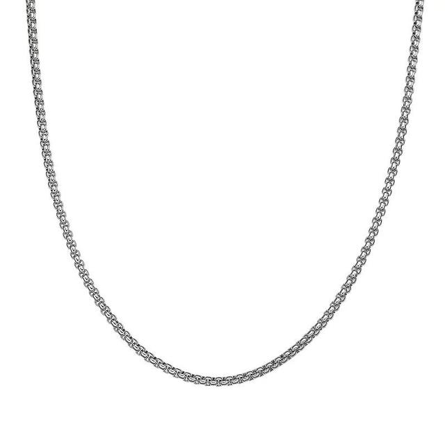 Mens LYNX Stainless Steel 3 mm Round Box Chain Necklace Product Image