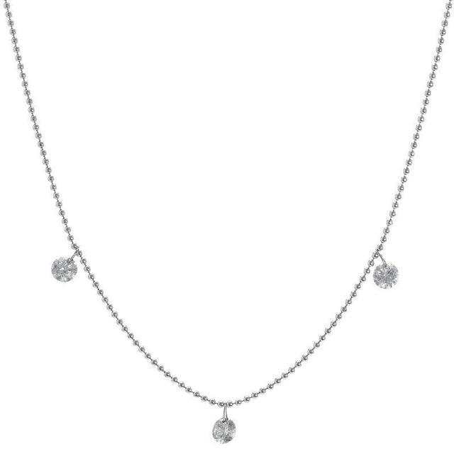 Luxle 18k White Gold 1/3 Carat T.W. 3 Diamond Dangle Necklace, Womens Product Image