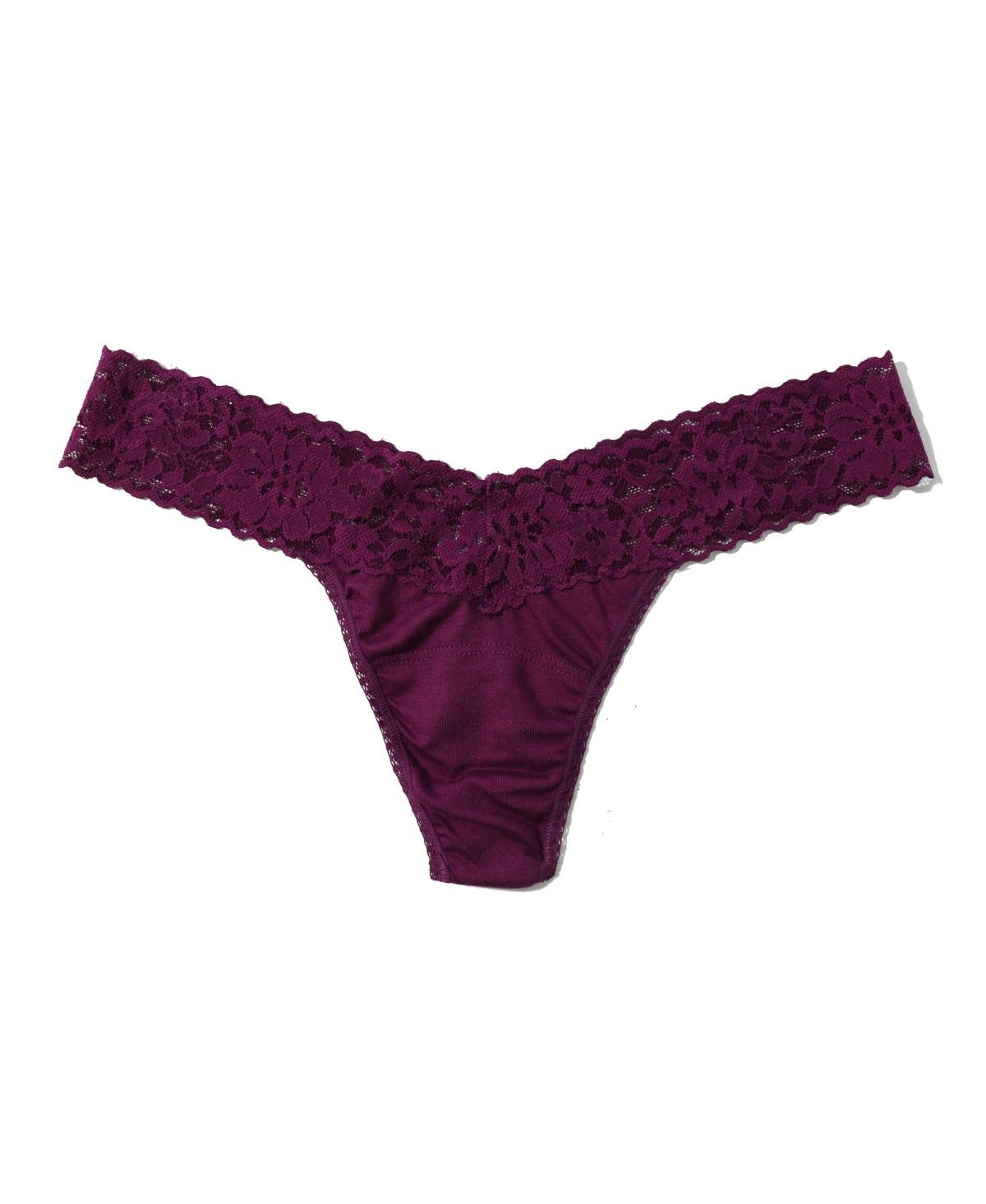 Hanky Panky Dream Lace Trim Modal Low Rise Thong Product Image