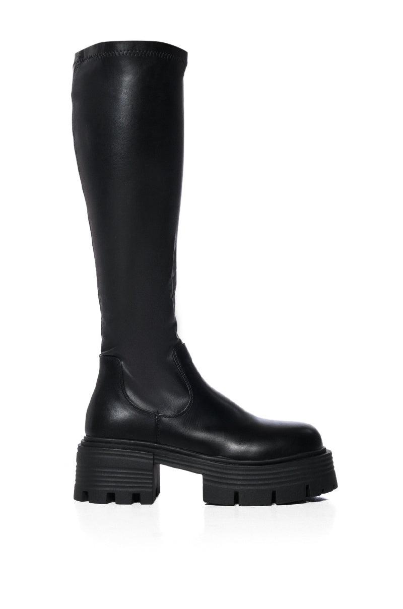 AZALEA WANG LYNX BOOT WITH 4 WAY STRETCH IN BLACK Product Image