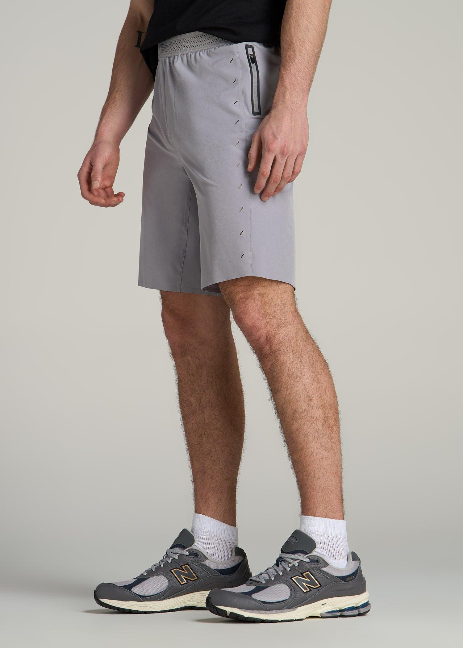 Featherweight Perforated Training Shorts for Tall Men in Olive Product Image