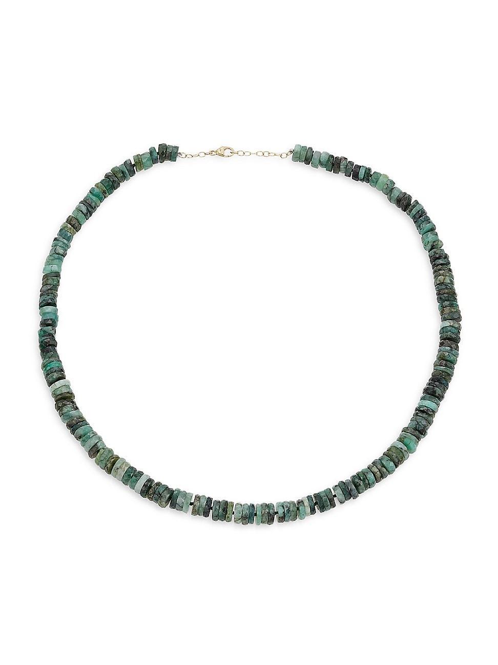 Womens Atlas 14K Yellow Gold & Emerald Beaded Necklace Product Image