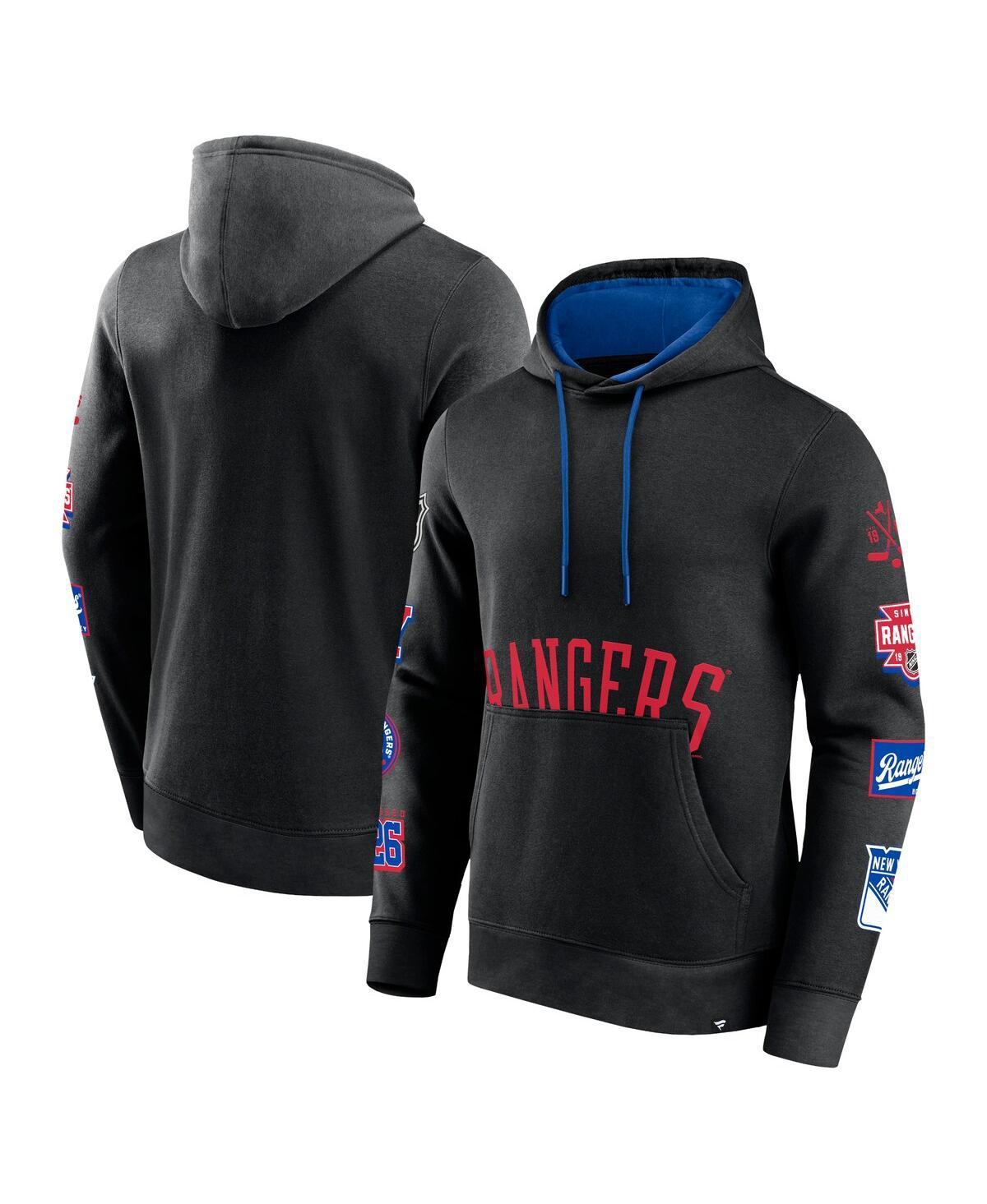 Mens Fanatics Branded Black New York Rangers Wild Winner Fleece Pullover Hoodie Product Image