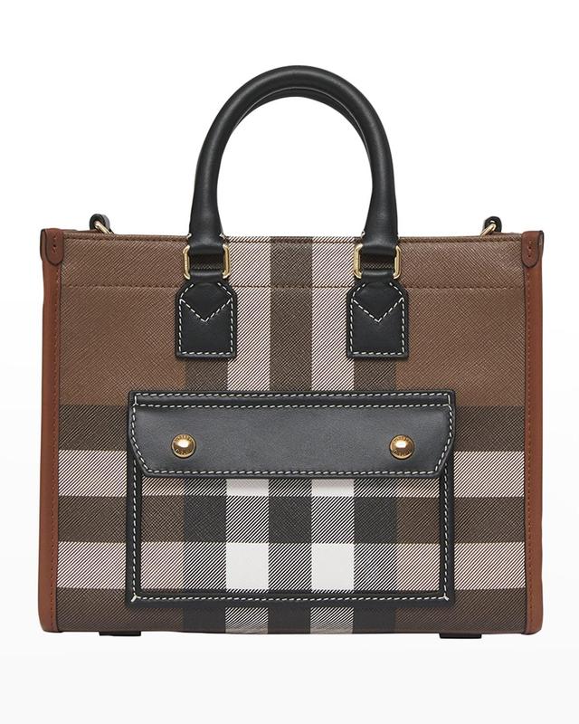 Womens Mini Freya Canvas Check Tote Product Image