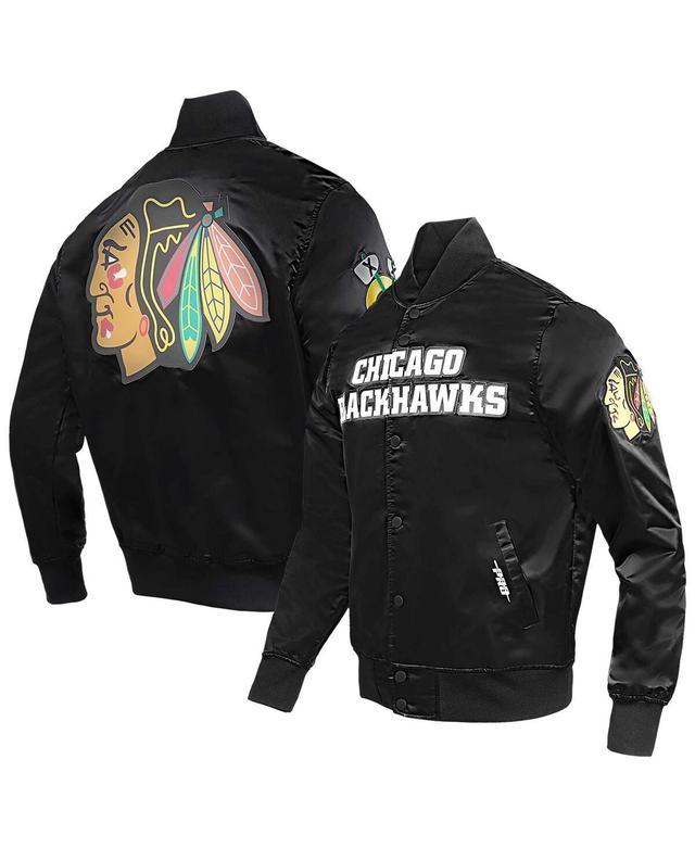 Pro Standard Mens Black Chicago Blackhawks Classic Satin Full-Snap Jacket Product Image