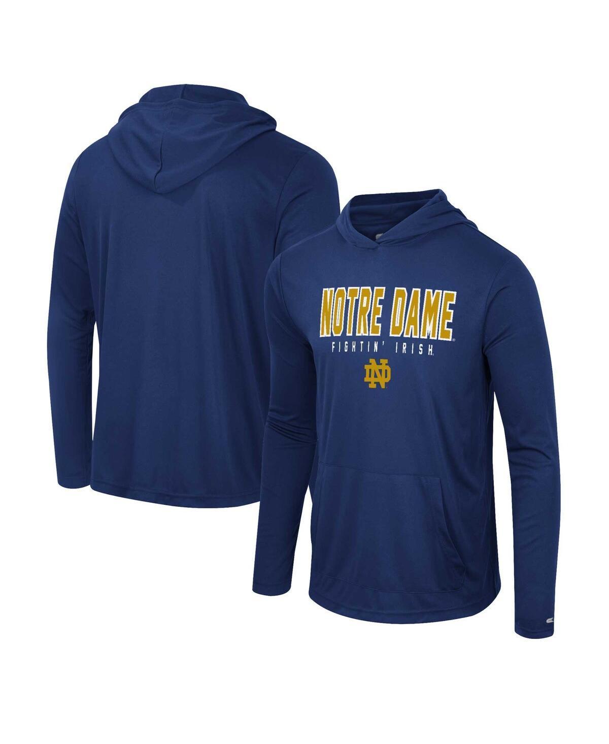 Mens Colosseum Navy Notre Dame Fighting Irish Team Color Rival Hoodie Long Sleeve T-shirt Product Image