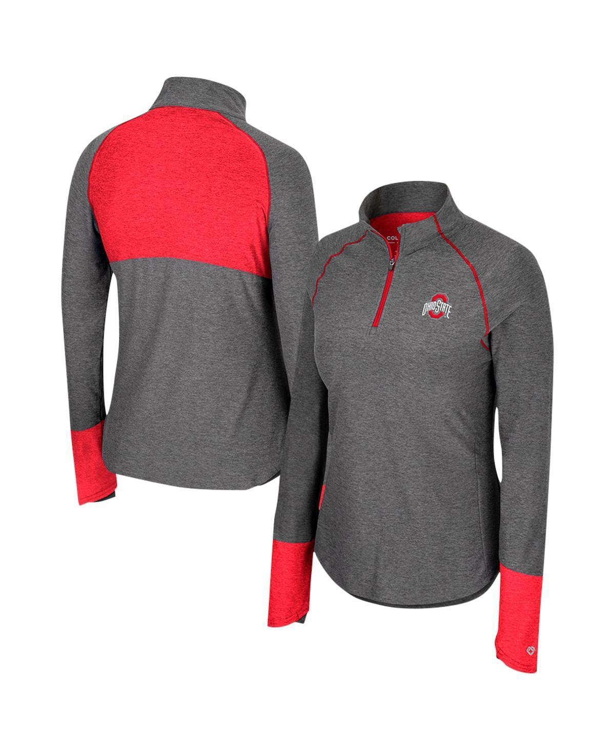 Womens Colosseum Texas Tech Red Raiders Morningside Sleeve Hit Raglan Quarter-Zip Top Product Image