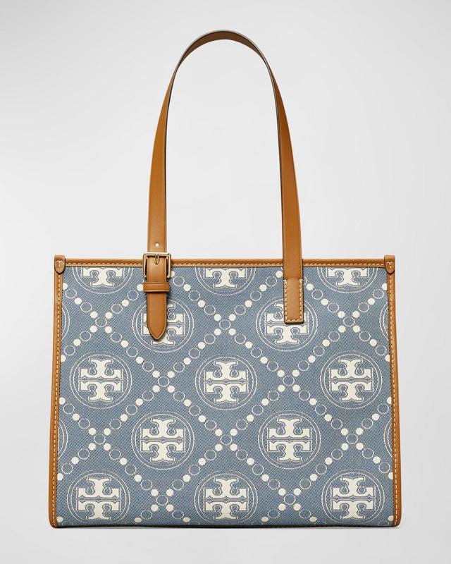 Womens T Monogram Denim Small Tote Product Image