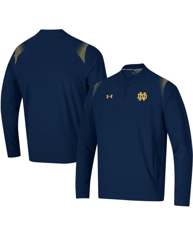 Mens Under Armour Notre Dame Fighting Irish 2021 Sideline Motivate Quarter-Zip Jacket Blue Product Image