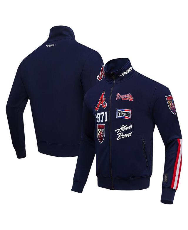 Pro Standard Mens Navy Atlanta Braves Fast Lane Full-Zip Track Jacket Product Image