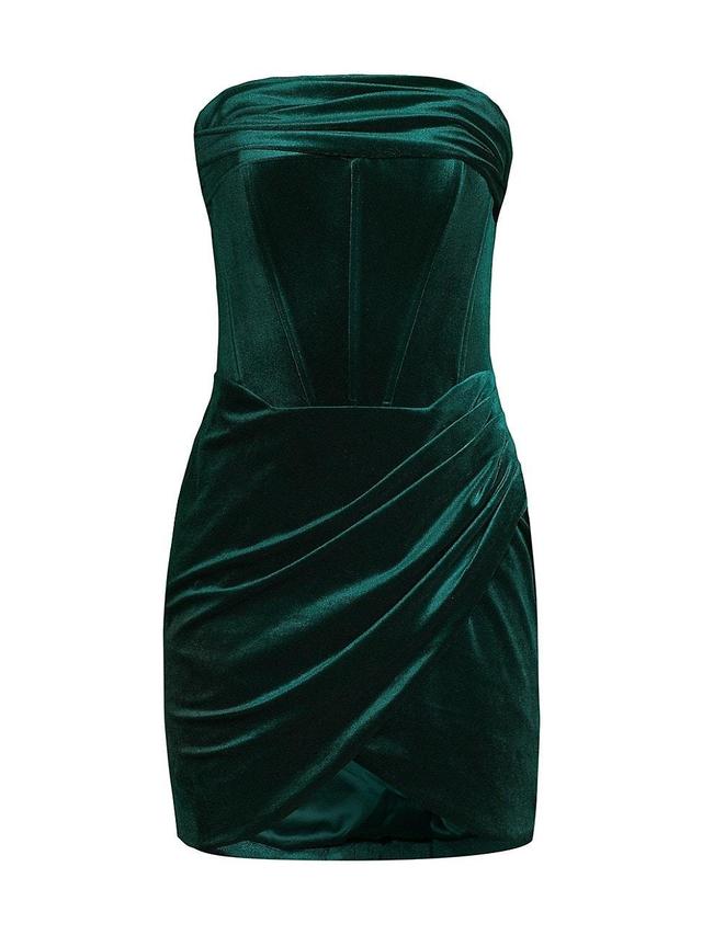 Bardot Claudette Corset Strapless Velvet Minidress Product Image