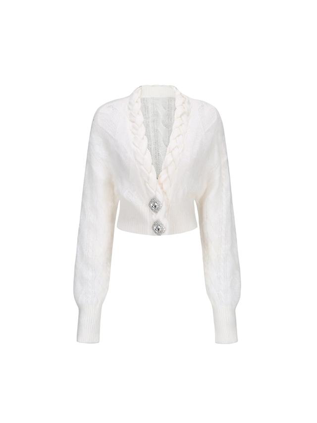 Carmen Diamond Knit Sweater (White) (Final Sale) Product Image