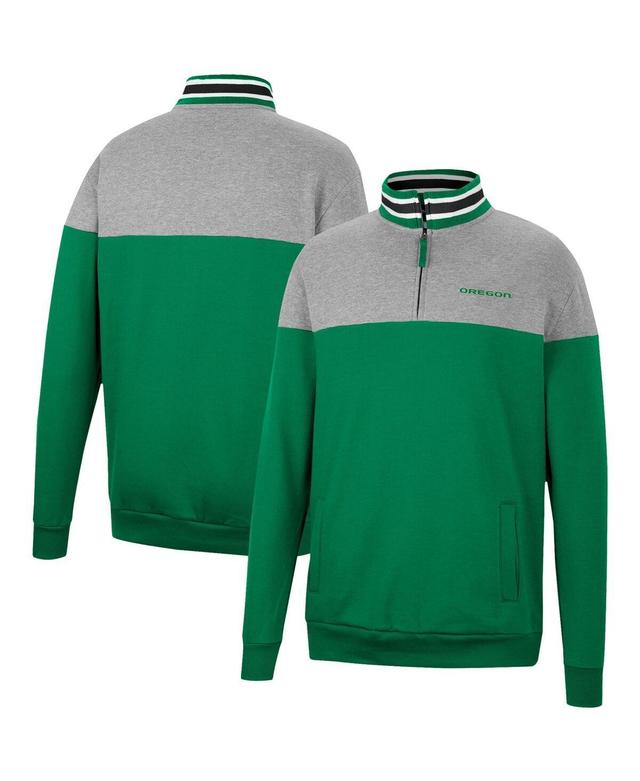 Mens Colosseum Heathered Gray Oregon Ducks Be the Ball Quarter-Zip Top - Heathered Gray Product Image