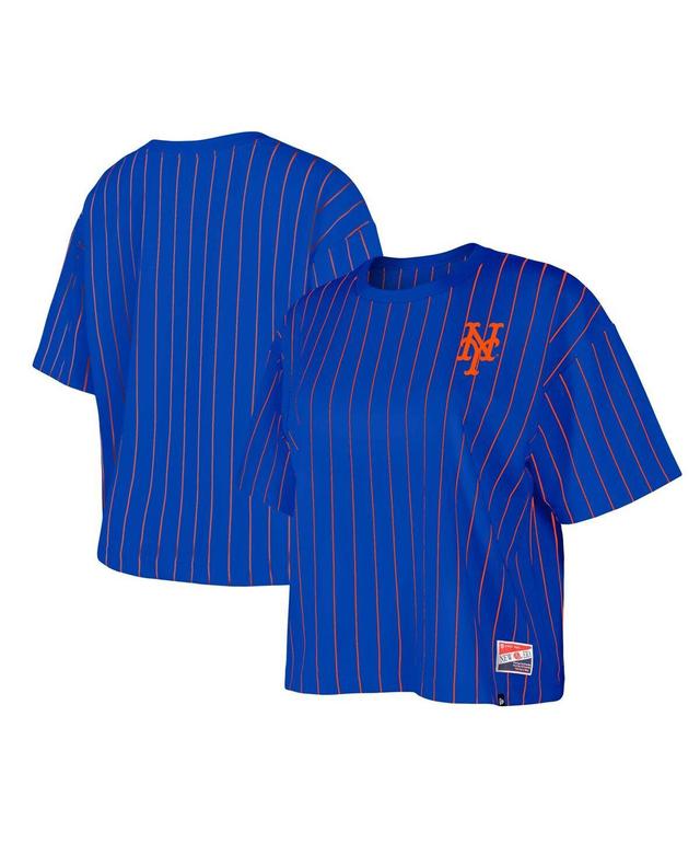 Womens New Era Royal New York Mets Boxy Pinstripe T-shirt Product Image