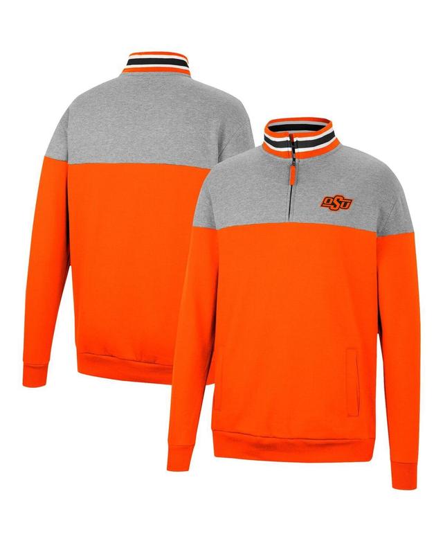 Mens Colosseum Heathered Gray Oklahoma State Cowboys Be the Ball Quarter-Zip Top - Heathered Gray Product Image