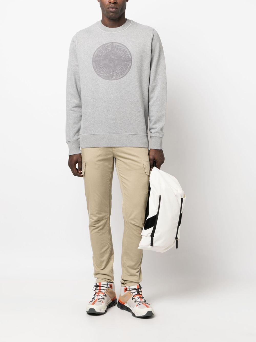 Logo-embroidered Cotton Sweatshirt In Grey Product Image