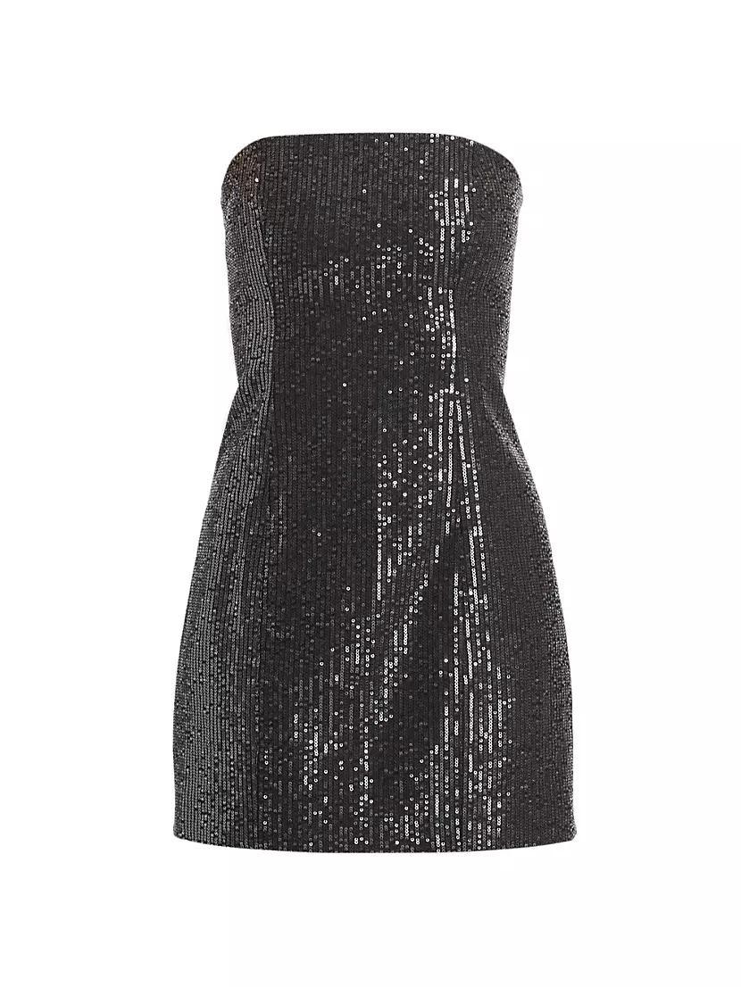 Sequined Cotton Twill Strapless Minidress Product Image