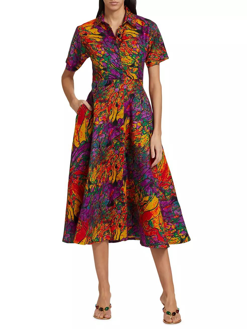 Feyi Printed Cotton Midi-Dress Product Image