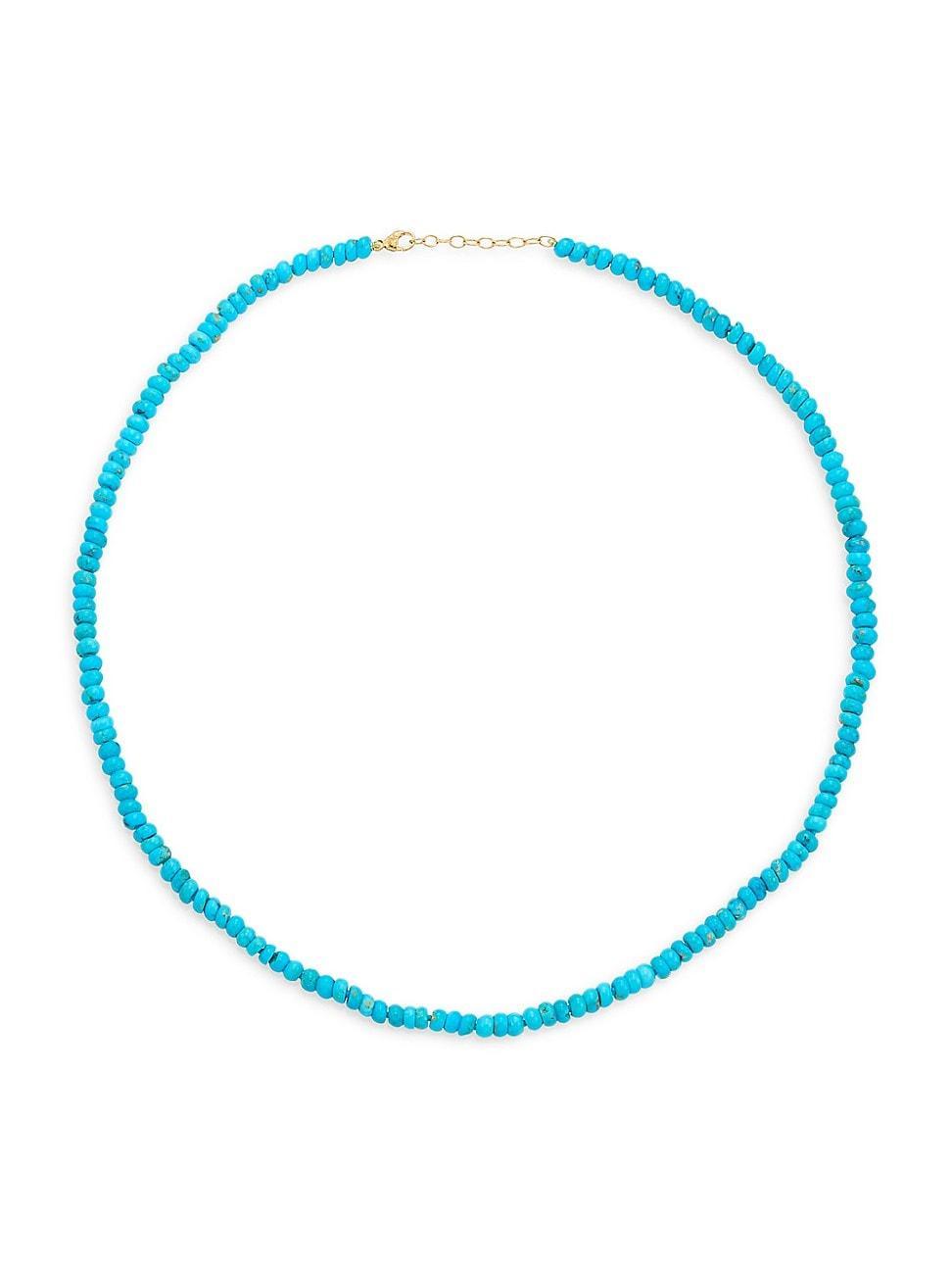 Womens Turquoise Rondelle Beaded Necklace - Turquoise product image