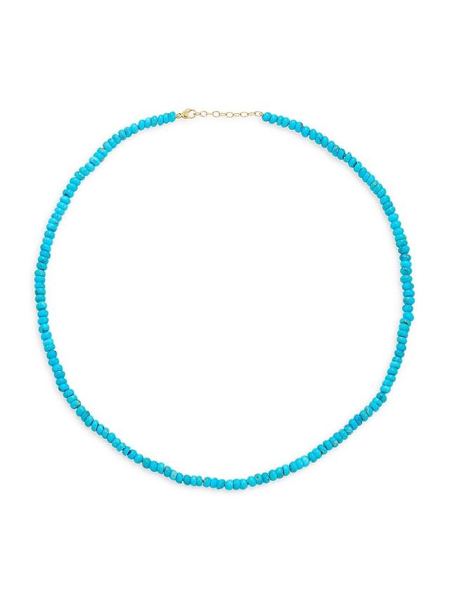 Womens Turquoise Rondelle Beaded Necklace Product Image