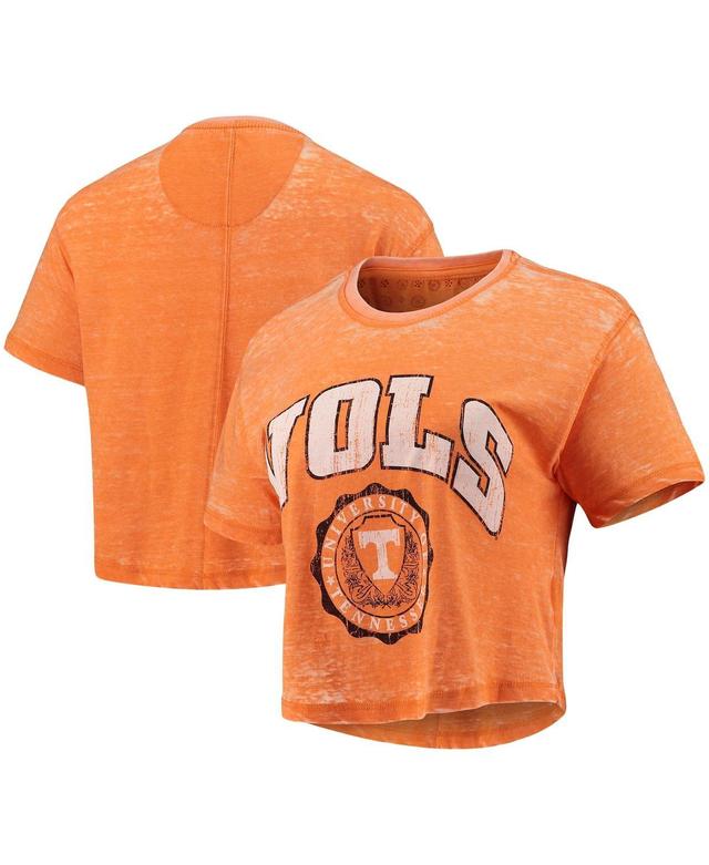 Womens Pressbox Tennessee Orange Tennessee Volunteers Edith Vintage-Like Burnout Crop T-shirt Product Image