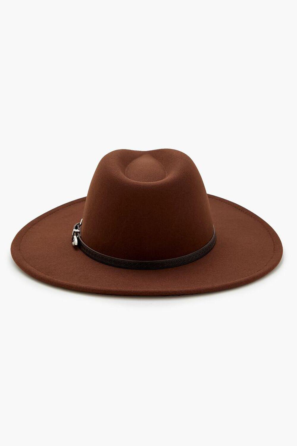 Buckled Faux Leather-Trim Fedora | Forever 21 Product Image